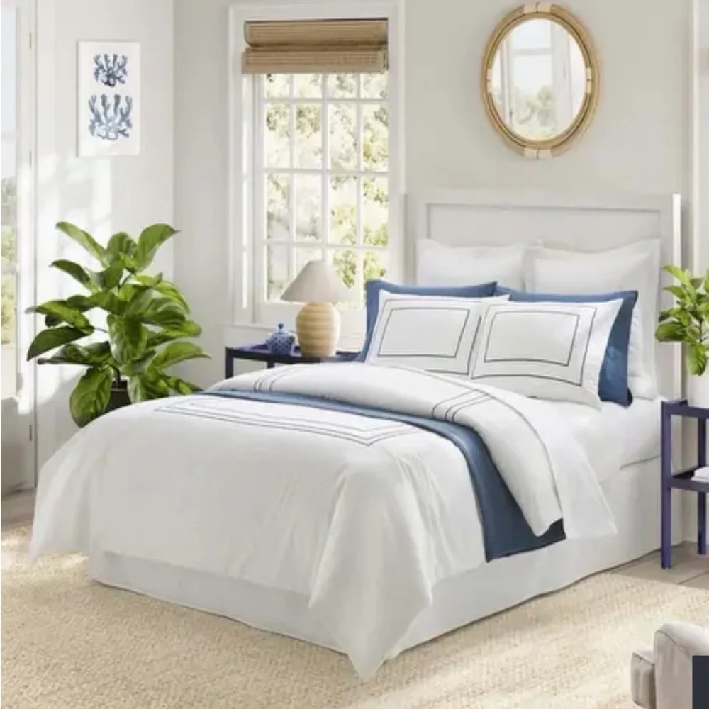 Nautica Alden Embroidered White Duvet Cover Set - Twin